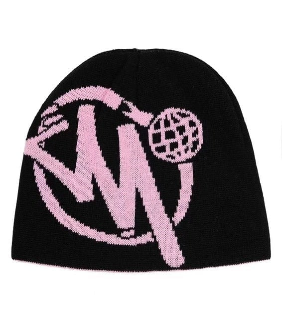 M Letter Knitted Beanie – Pink