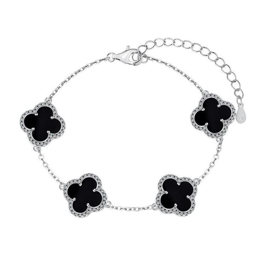 Silver Clover Stainless Steel Bracelet – A Statement of Elegance