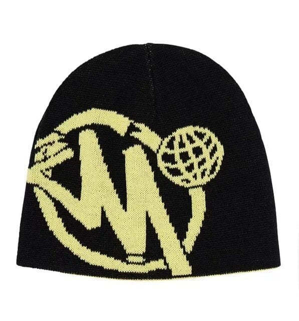 M Letter Knitted Beanie – Yellow