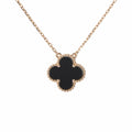 Midnight Clover Stainless Steel Necklace – A Statement of Elegance