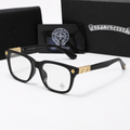 Chrome heart glasses - black & gold badges