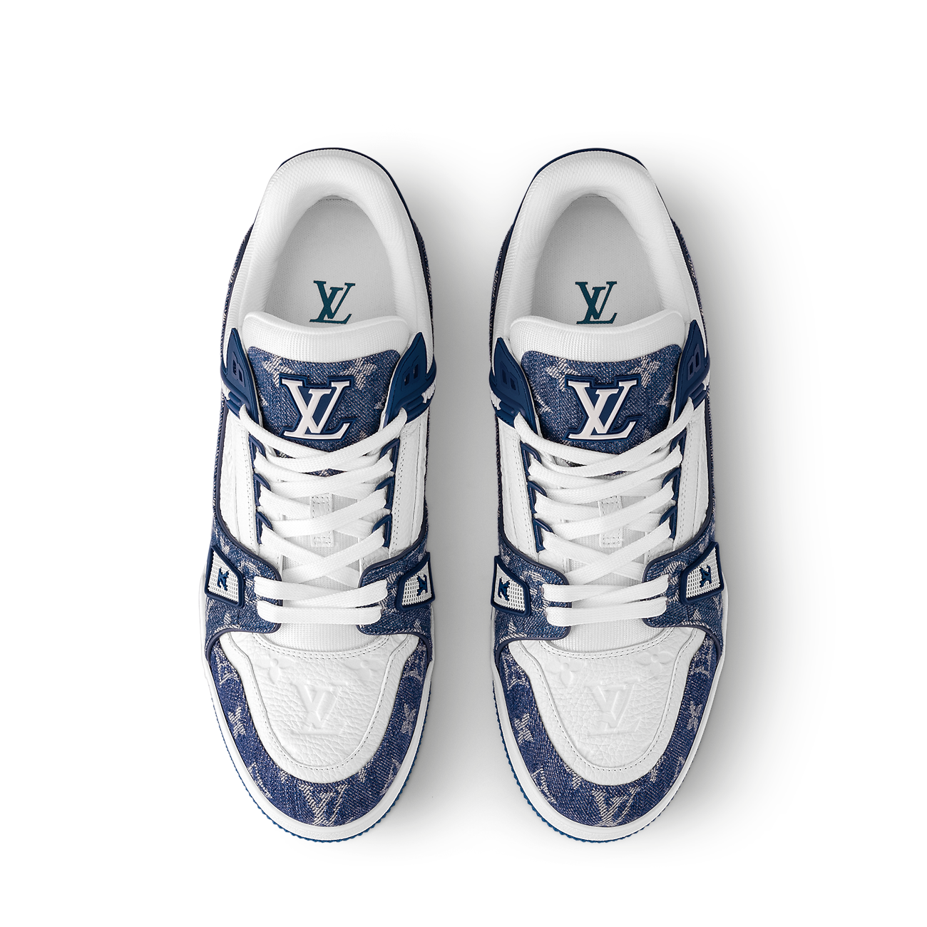 LOUIS VUITTON LV TRAINER WHITE BLUE FULLY BOXED