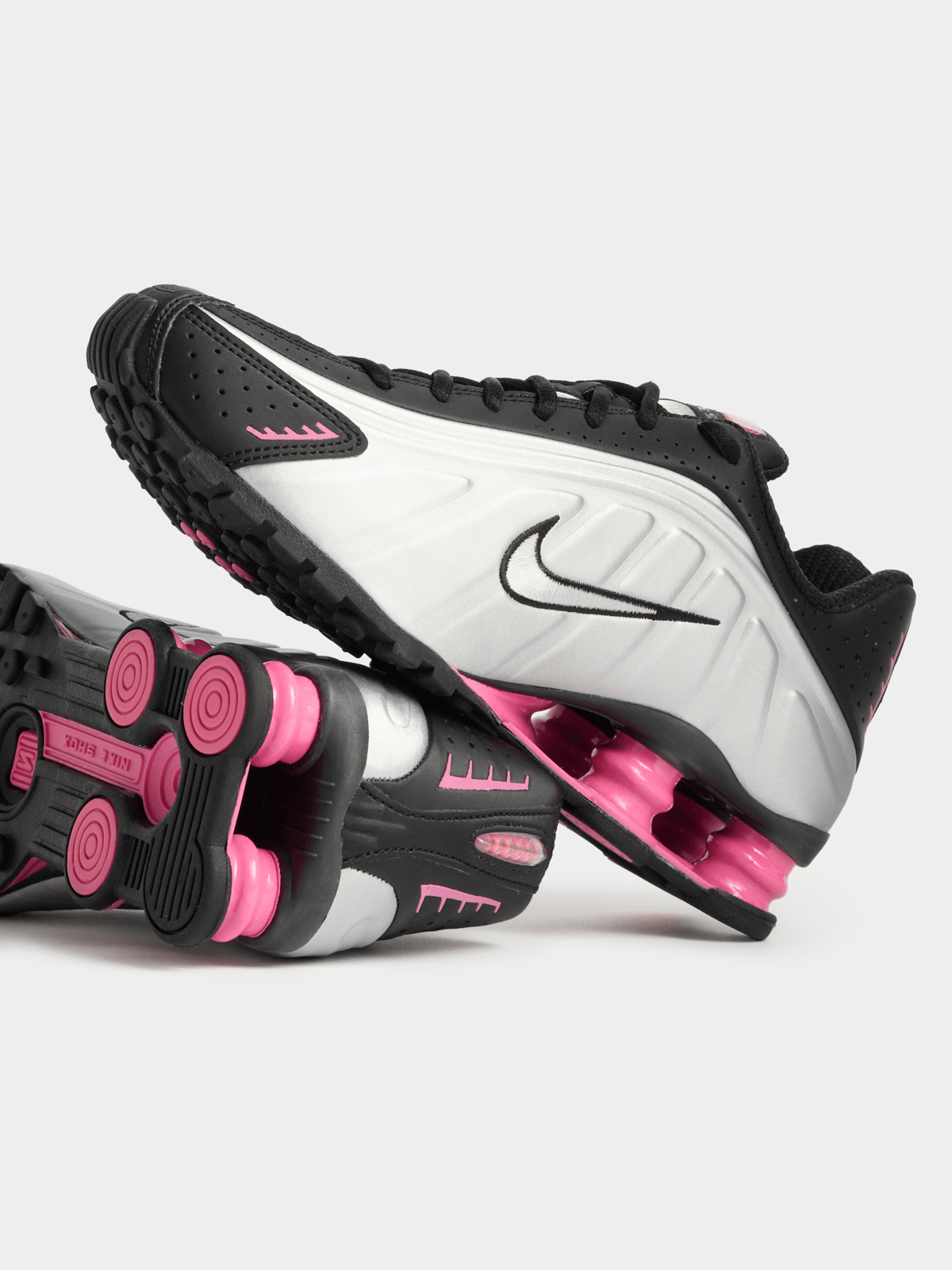 Nike Women's Shox R4 Black/Silver/Pink Sneaker