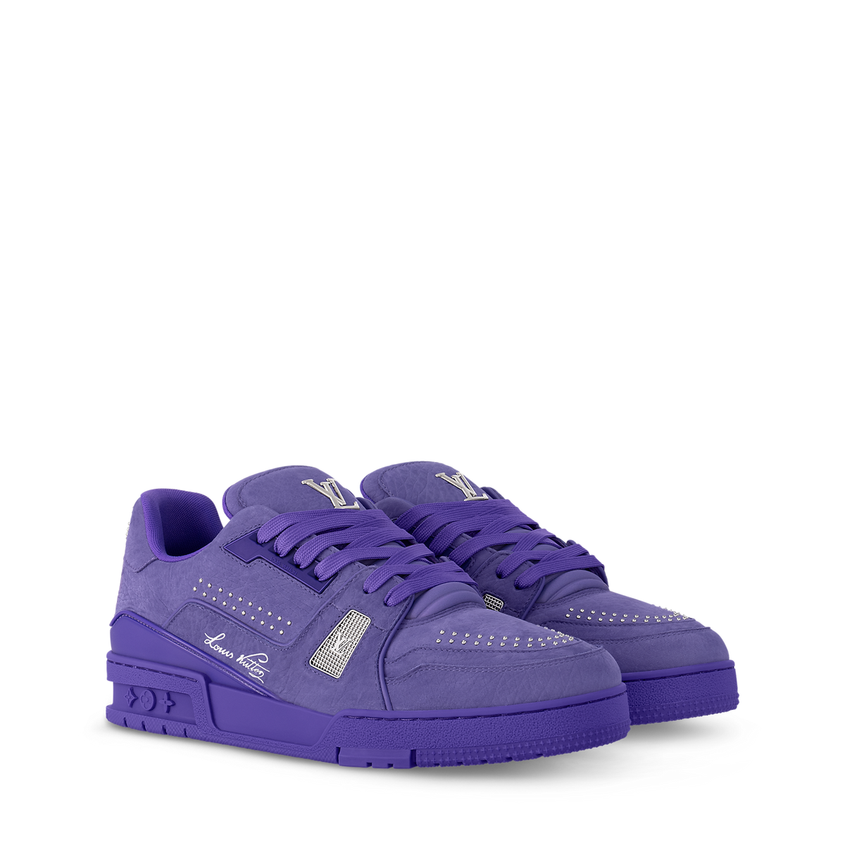 LOUIS VUITTON TRAINER GRAINED BUFFALO NUBUCK LEATHER ‘PURPLE’