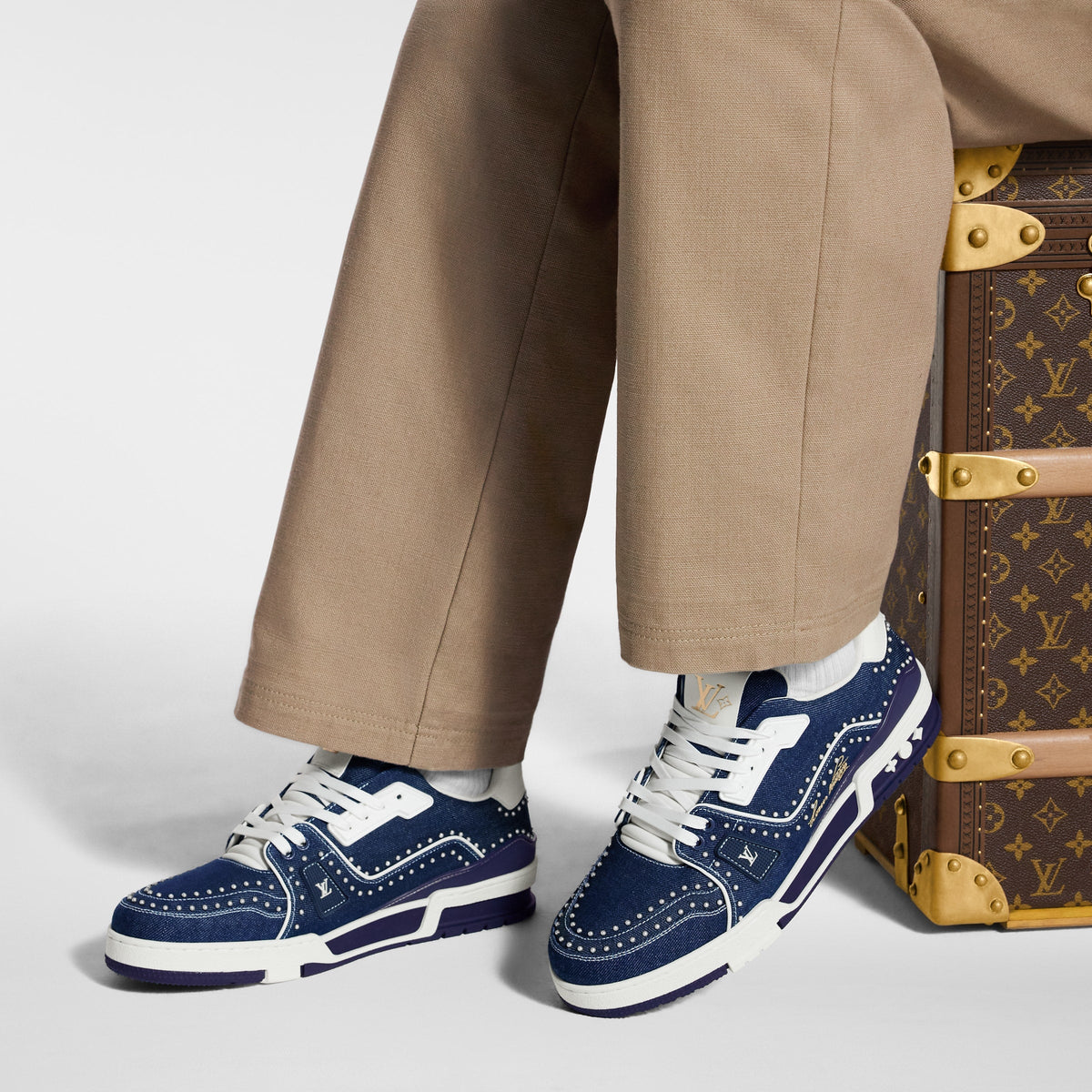 LOUIS VUITTON DENIM TRAINERS ‘INDIGO BLUE’