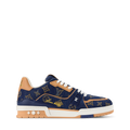 LOUIS VUITTON DENIM TRAINERS ‘CALF LEATHER TRIM’