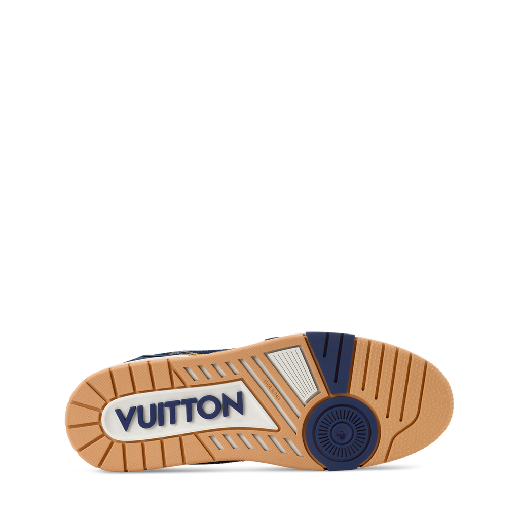 LOUIS VUITTON DENIM TRAINERS ‘CALF LEATHER TRIM’
