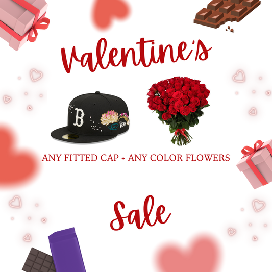 1 Fitted cap + Glitter Flowers Bouquet